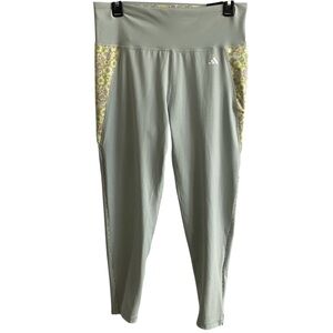 Adidas Womens Tight Fit Aeroready 7/8 Training Leggings Wonder Silver Size XL